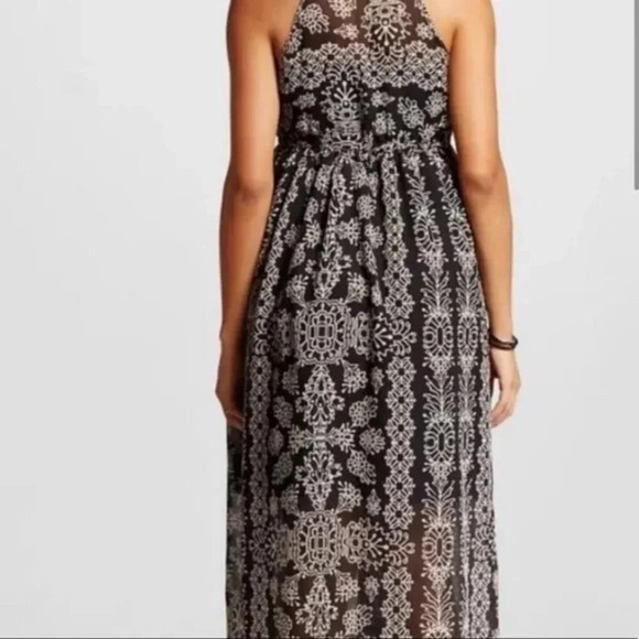 Liz Lange Target Maternity Maxi Dress Black White Floral Size XS - Picture 3 of 12